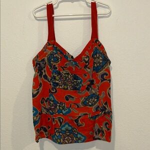 American Eagle Outfitters Red and Blue Floral Camisole